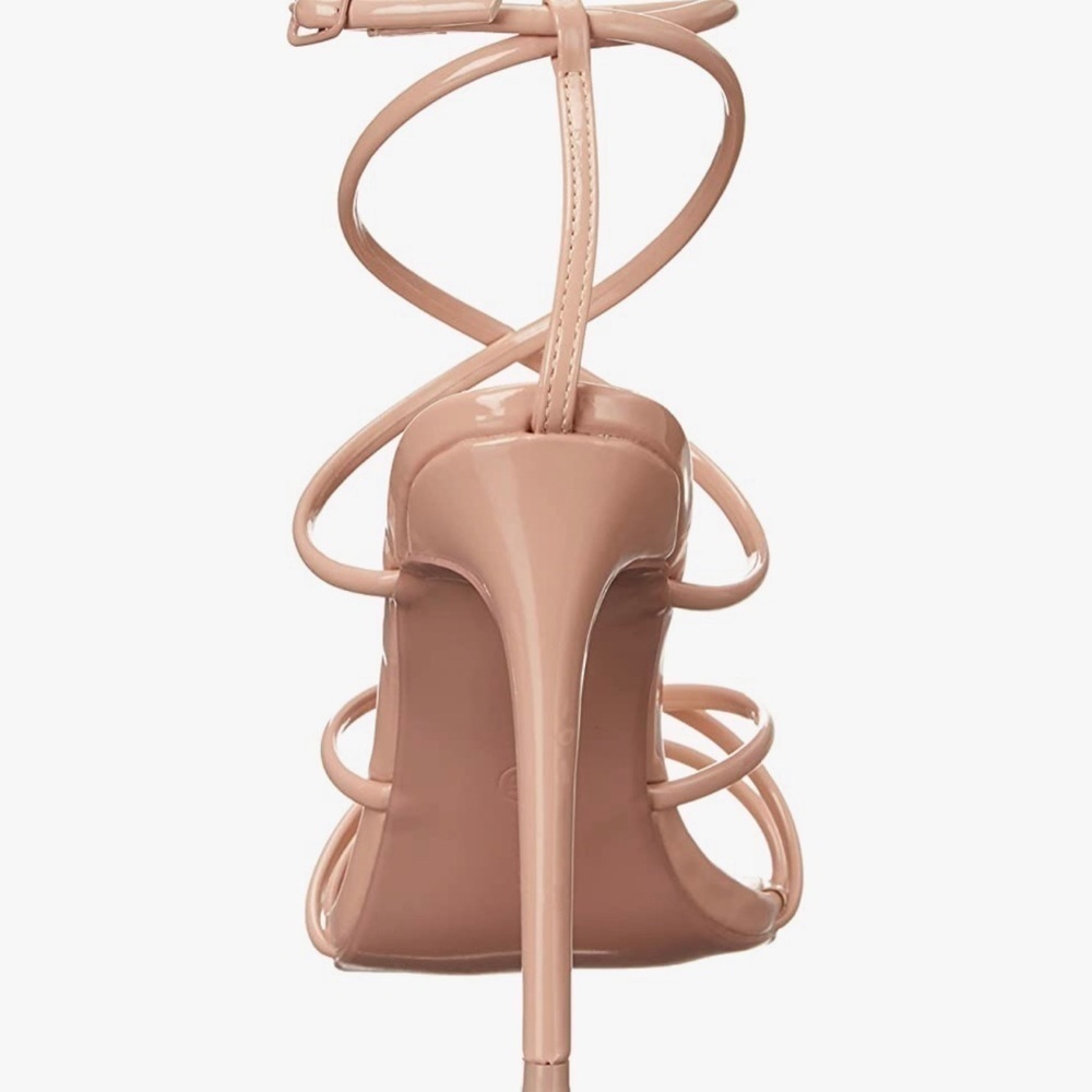 Women's Strappy Pointy Open Toe Ankle Strap Stiletto Sandal - Nude - 6 - Picture 3 of 10